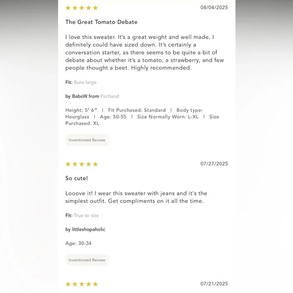 Anthropologie Maeve Short-Sleeve Tomato Motif
Graphic Sweater - size Large - Picture 8 of 8